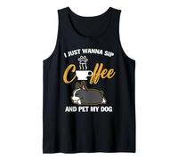 Boston Terrier I Just Wanna Sip Coffee Pet My Dog Lovers Débardeur