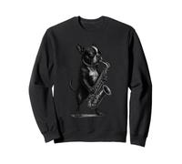 Boston Terrier jouant du saxophone Jazz Musique Amoureux des chiens Sweatshirt