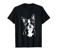 Boston Terrier Lunettes de Soleil Cool Portrait Minimalist T-Shirt