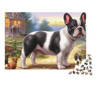 Boston Terrier Puzzle 1000 pièces - Cadeau Parfait pour Passionnés De Puzzles, Carton Premium, Pièces Épaisses, Poster Mural, 52x38cm/1000pcs