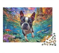 Boston Terrier Puzzle 1000 Pièces pour Adultes Et Enfants Difficile DIY Jigsaw Puzzle Casse-tête De Jeu Familial Jouets De Défi 52x38cm/1000pcs