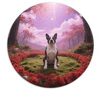Boston Terrier, Puzzle Circulaire 1000 Pièces Enrichi Dechien de Compagnie, pour Esprit Curieux Et Aimant Les Défis Visuels 1000pcs (67.5x67.5cm)