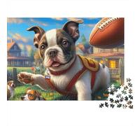 Boston Terrier Puzzle en Carton Ciel Lumineux en Plein air 1000 Pièces Papier pour Experts Résistant À La Déchirure Anti-Stress Décoration Murale Nouveau Modèle sans Toxique 38x26cm/1000pcs