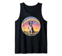 Boston Terrier Rainbow Bridge Peinture commémorative colorée pour Chien Débardeur