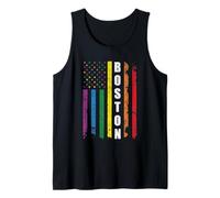 Boston Us American Flag Rainbow Gay LGBT Pride Month Débardeur