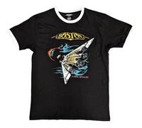 Boston US Tour '87 (Back Print) Ringer Black & White S T-shirt