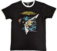 Boston - "US Tour '87" T-shirt style lutteur pour homme/femme unisexe RO11061 (S) (Noir/Blanc)