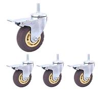 BOSUGE,4 Pcs Filetage M12 Heavy Duty roulettes roulettes Pneumatiques en Caoutchouc Silencieux Pivotant roulettes for Meubles Et Transport Industriel roulettes De Tige for Chariot Chariot (Couleur :