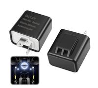 BosuLai 2 Pieces Centrale pour Clignotants Moto, Automatique Relais 12V 2 Broches, pour Clignotant Moto LED, Clignotant Moto Ampoule, Avec Engrenage Réglable, Boîtier Ignifuge