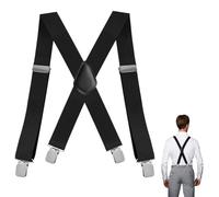 BosuLai Bretelles Homme Élastiques Extra Forts, Bretelles en Forme de X de 3,5 cm de Large avec 4 Clips Anti, Elastique et Ajustable, Parfait pour les Femmes et les Hommes Taille Unique