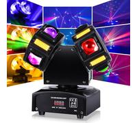 BOSYTRO 120W Lampe de Scène, Double Tête Lumiere Dj, Lumière de Discothèque, DMX512 LED Moving Head Lampe RGBW avec Stroboscope à Haute Luminosité pour DJ Fête Bar Halloween Noël