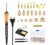 BOSYTRO 151 Pièces de têtes de soudage à filetage, fer à souder 90W temp control, filetage M2-M8 pour impression 3D, têtes de soudage M2-M8 + support + pince + tête d'adaptateur de dessin (orange)