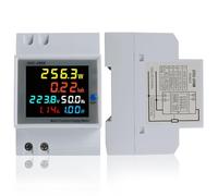 BOSYTRO Compteur d'Énergie Monophasé,AC 40-300V 100A Compteur Electrique 1 phasé Wattmètre Rail DIN Mètre Watt KWh Voltmètre Ampèremètre Avec Écran LCD, Convient aux systèmes d'alimentation électrique