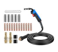 BOSYTRO Torche de Soudage MIG/MAG MB15 AK, 4m avec Connecteur Euro et Set de 22 Pièces d'Usure incl. Diffuseur Cuivre & Guides-Courant, 180A pour Soudage CO₂/Argon en Atelier & Industrie