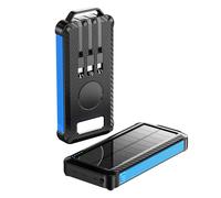 BOT Banque d'énergie solaire SP4 1 panneau 10000mAh avec câbles bleu
