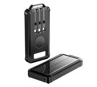 BOT Banque d'énergie solaire SP4 1 panneau 10000mAh avec câbles noir