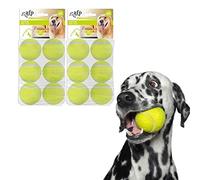 Bot Lot de 12 Balles de Tennis pour Grands Chiens - Jouet Adapté aux Lanceurs Automatiques Ifetch - Extra Solides et Résistantes (6,4 cm)