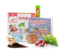 BOTAKI - Kit Loisir Créatif - Potager Maison pour Enfant - Kit Semis Radis - Pots + Sachet de Graines Bio + Palets de Terreau + Magazine - 4 Ans et +