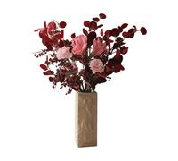 Botané Bouquet artificiel Burgundy Blush Amaryllis. œillet. branches de baies. eucalyptus. 84 cm