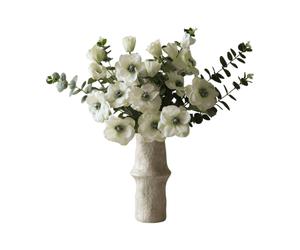 Botané Bouquet artificiel White Satin Anemon-eucalyptus 9 pcs