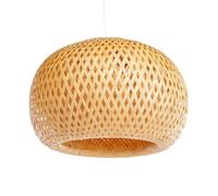 BOTANIC®-Abat jour tressé coloris bois en bambou - 46 x 46 x 22 cm