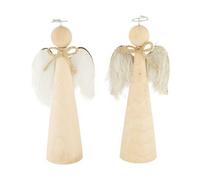 BOTANIC®-Ange en bois de pin naturel - 6,5 x 3,8 x 15 cm