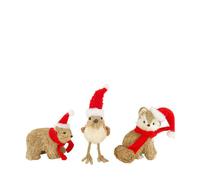 BOTANIC®-Animal en herbe naturelle avec bonnet rouge - 17 x 9,5 x 22 cm