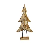 BOTANIC®-Arbre de Noël en bois de teck naturel sur pied - 58 x 18 x 118 cm