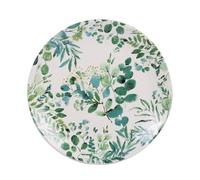 BOTANIC®-Assiette à dessert coloris vert en céramique motifs feuillages Natura - diamètre 21,5 cm
