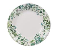 BOTANIC®-Assiette creuse coloris vert en céramique motifs feuillages Natura - diamètre 20,5 cm