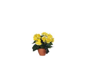 BOTANIC®-Bégonia jaune artificiel en pot Campana Terra H 25 x diamètre 20 cm