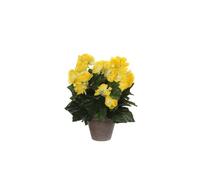 BOTANIC®-Bégonia jaune plante artificielle en pot gris H 30 x diamètre 25 cm