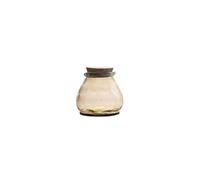 BOTANIC®-Bocal coloris jaune en verre recyclé bouchon en liège - 10 cm