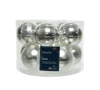 BOTANIC®-Boite de 10 boules de couleur argent brillant et mat - diamètre 6 cm
