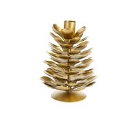 BOTANIC®-Bougeoir pomme de pin en métal or - diamètre 13 x H 16 cm
