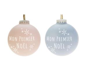 BOTANIC®-Boule à paillettes en bioplastique Mon premier Noël - diamètre 6,5 cm