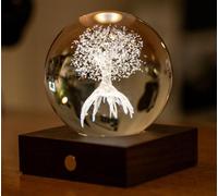 BOTANIC®-Boule en cristal et verre design Arbre de vie - diamètre 8 x H 12 cm