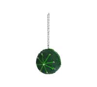 BOTANIC®-Boule en laine polyester verte à décor flocon blanc - diamètre 4 cm
