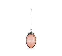 BOTANIC®-Boule ovale en métal et verre gravé transparent marron - 8 x 5 cm