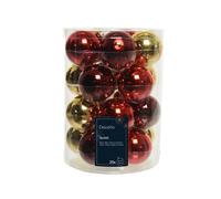 BOTANIC®-Boules en verre mix Classic Twist Rouge ou Or diamètre 6 cm en boite de 20