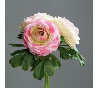 BOTANIC®-Bouquet de 3 renoncules artificielles roses - 20 cm