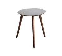 BOTANIC®-Bout de canapé bombé brun en bois de manguier - 37,5 x 36,5 x 38 cm