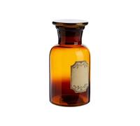 BOTANIC®-Bouteille déco style herboristerie en verre fumé ocre - diamètre 8,5 x H 16,5 cm