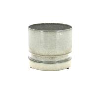 BOTANIC®-Cache-pot coloris blanc en zinc woodlog - diamètre 27 cm x 22 cm