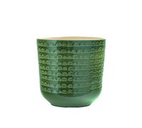 BOTANIC®-Cache-pot coloris vert en céramique Sandstone - diamètre 25 x 23,8 cm