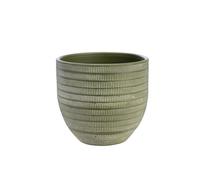 BOTANIC®-Cache-pot en céramique vert mat Sulco - 29 x 26 cm