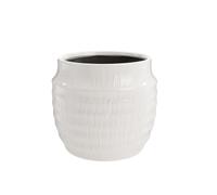 BOTANIC®-Cache-pot Linea coloris blanc en céramique - 14,5 x 14,5 x 13 cm