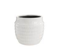 BOTANIC®-Cache-pot Linea coloris blanc en céramique - 21 x 21 x 18 cm