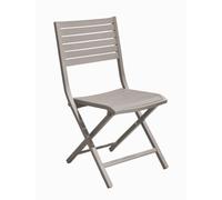 BOTANIC®-Chaise Canna coloris beige en aluminium - 46 x 87 x 53 cm