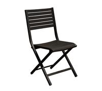 BOTANIC®-Chaise Canna coloris noir en aluminium - 46 x 87 x 53 cm